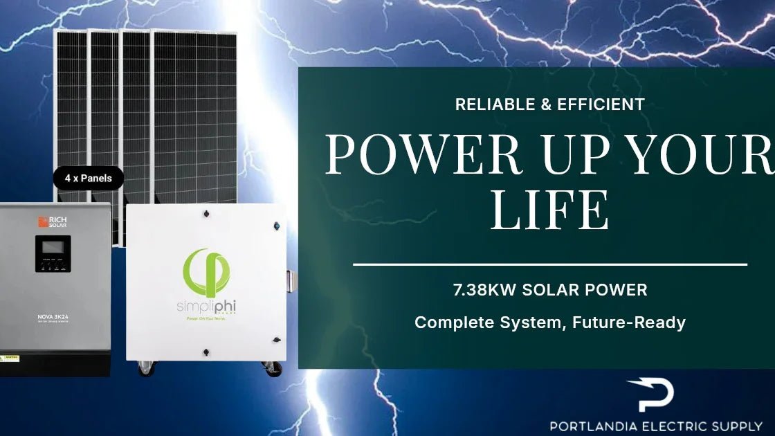 7.38kW Complete Solar Power System with 18 x 410W mono panels and lithium battery bank
