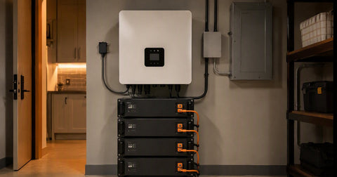 Baterías EG4 de rack con inversor híbrido — guía de marca PES Supply