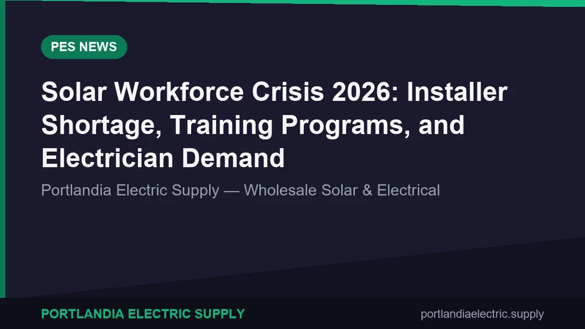 Solar Workforce Crisis 2026: Installer Shortage, Training Programs, and Electrician Demand