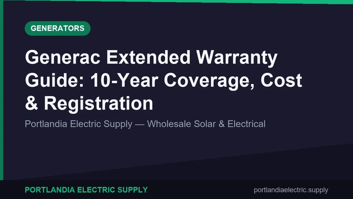 Generac Extended Warranty Guide: 10-Year Coverage, Cost & Registration