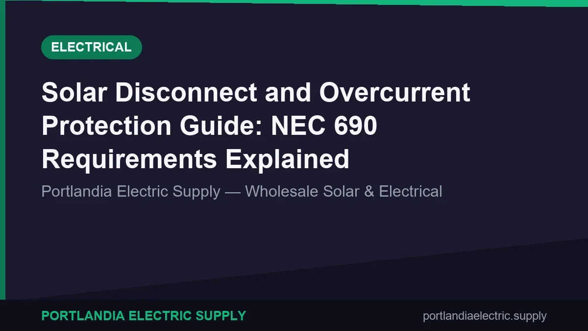 Solar Disconnect and Overcurrent Protection Guide: NEC 690 Requirements Explained