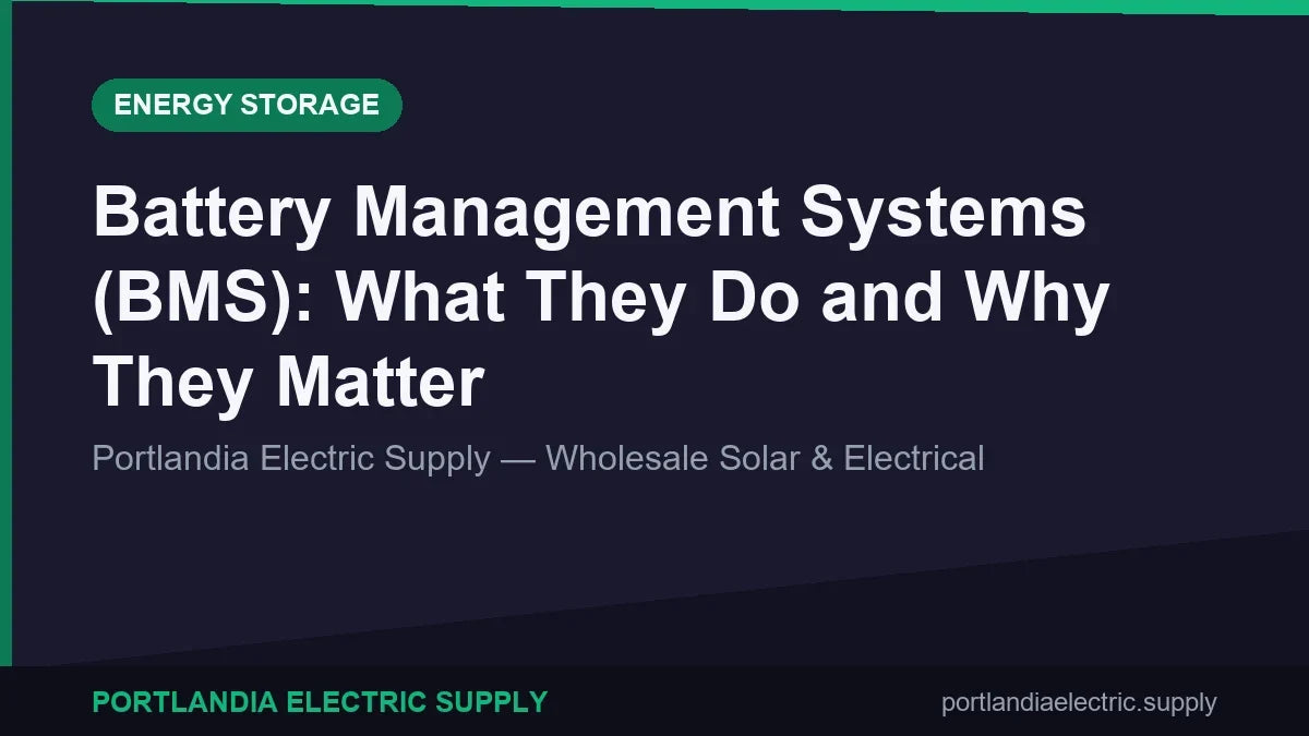 Battery Management Systems (BMS): What They Do and Why They Matter