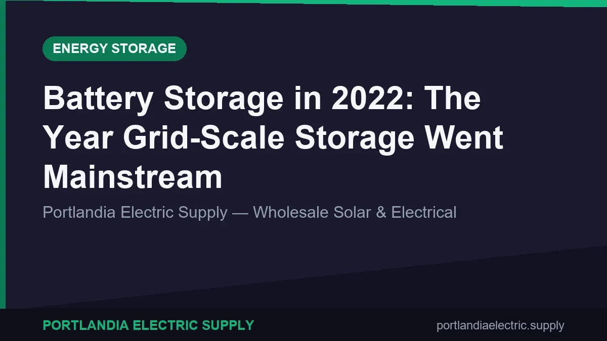 Battery Storage in 2022: The Year Grid-Scale Storage Went Mainstream