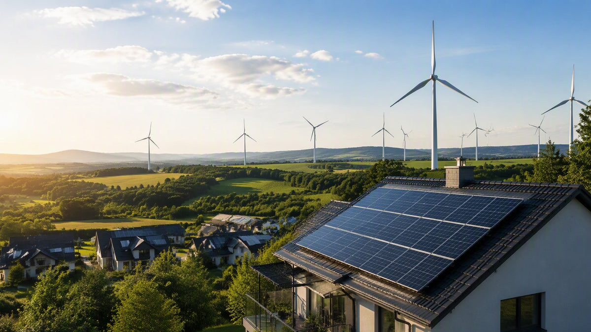 A hopeful landscape combining rooftop solar homes