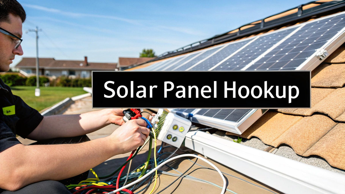 Solar charge controller and battery bank wired to a small off-grid solar array