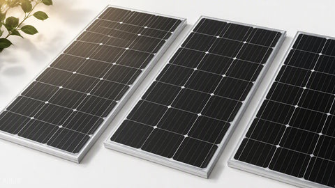 500-watt solar panels with black monocrystalline cells and silver aluminum frames