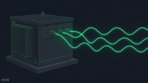 kVA to amps calculator hero — transformer with glowing phase waveforms, Portlandia Electric Supply