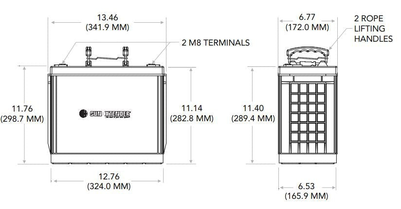 Sun Xtender PVX-1530T 12V 153Ah Solar Battery - VRLA AGM Deep-cycle