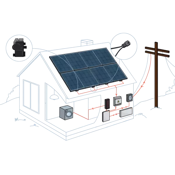 10 kW Roof-Top Grid-Tie System with Microinverters and Battery Backup