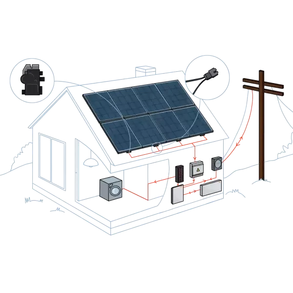 10 kW Roof-Top Grid-Tie System with Microinverters and Battery Backup