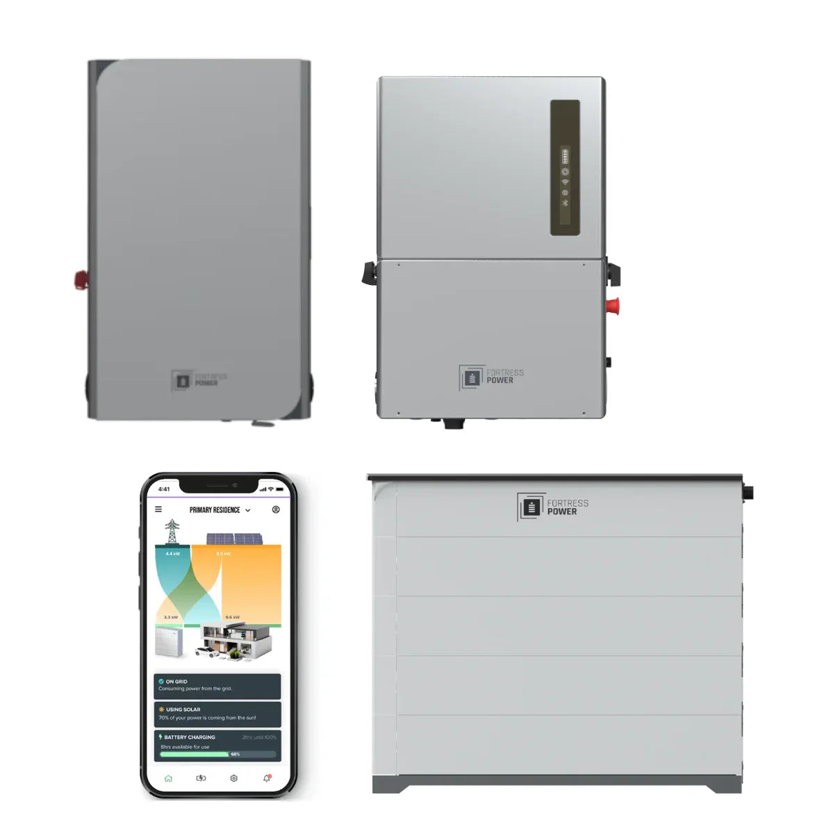Fortress Power Avalon HV Pro ESS energy storage system and app interface