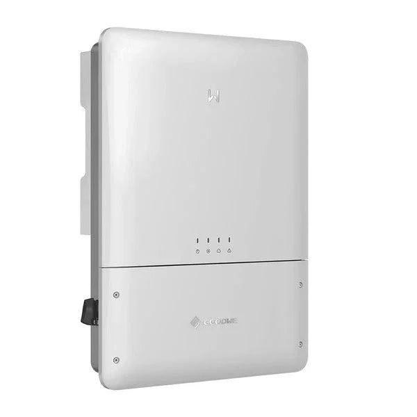 GoodWe GW9600A-MS white solar inverter front view on white background