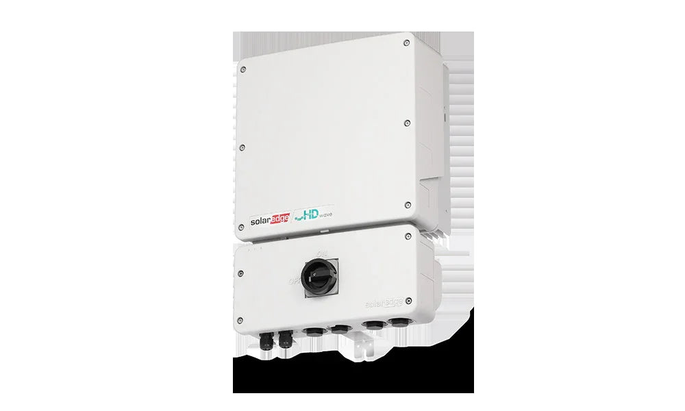 SolarEdge SE11400H-US HD-Wave inverter front view, white wall-mounted device