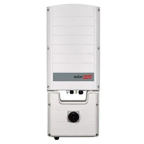 SolarEdge SE-40K-USR08IBNZ4 commercial solar inverter front view, white casing with logo
