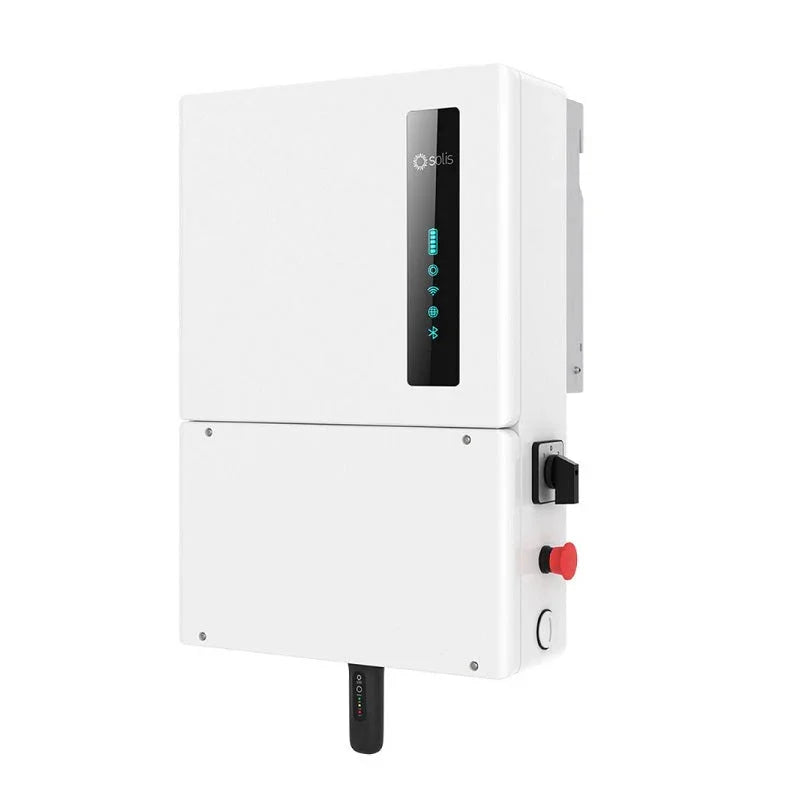 Ginlong Solis S6-EH1P11.4K-H-US solar inverter front view with indicator lights