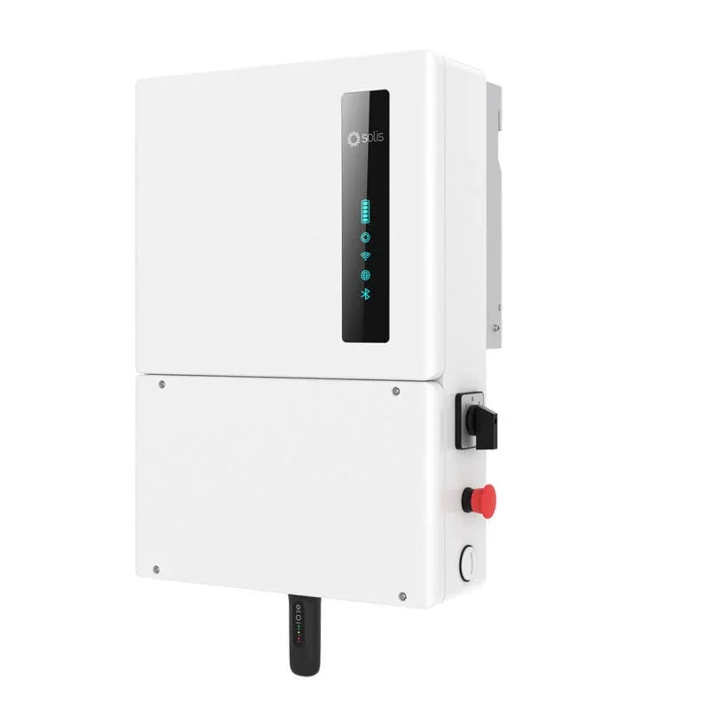Solis S6-EH1P6K solar inverter with LED indicators, white wall-mounted design