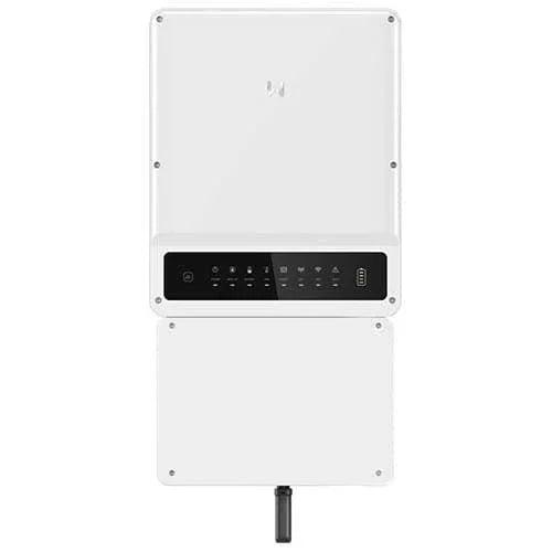 GoodWe GW9600A-BP front view, white solar inverter with display panel