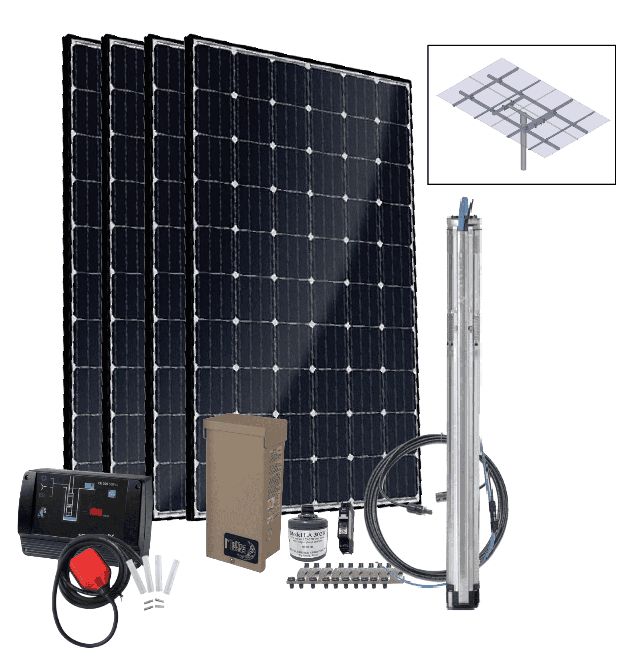 Grundfos 25 sqf-7 Pre-designed SQFlex Solar Water Pumping Kit | 19 to 40 gpm | 35 to 185 feet lift
