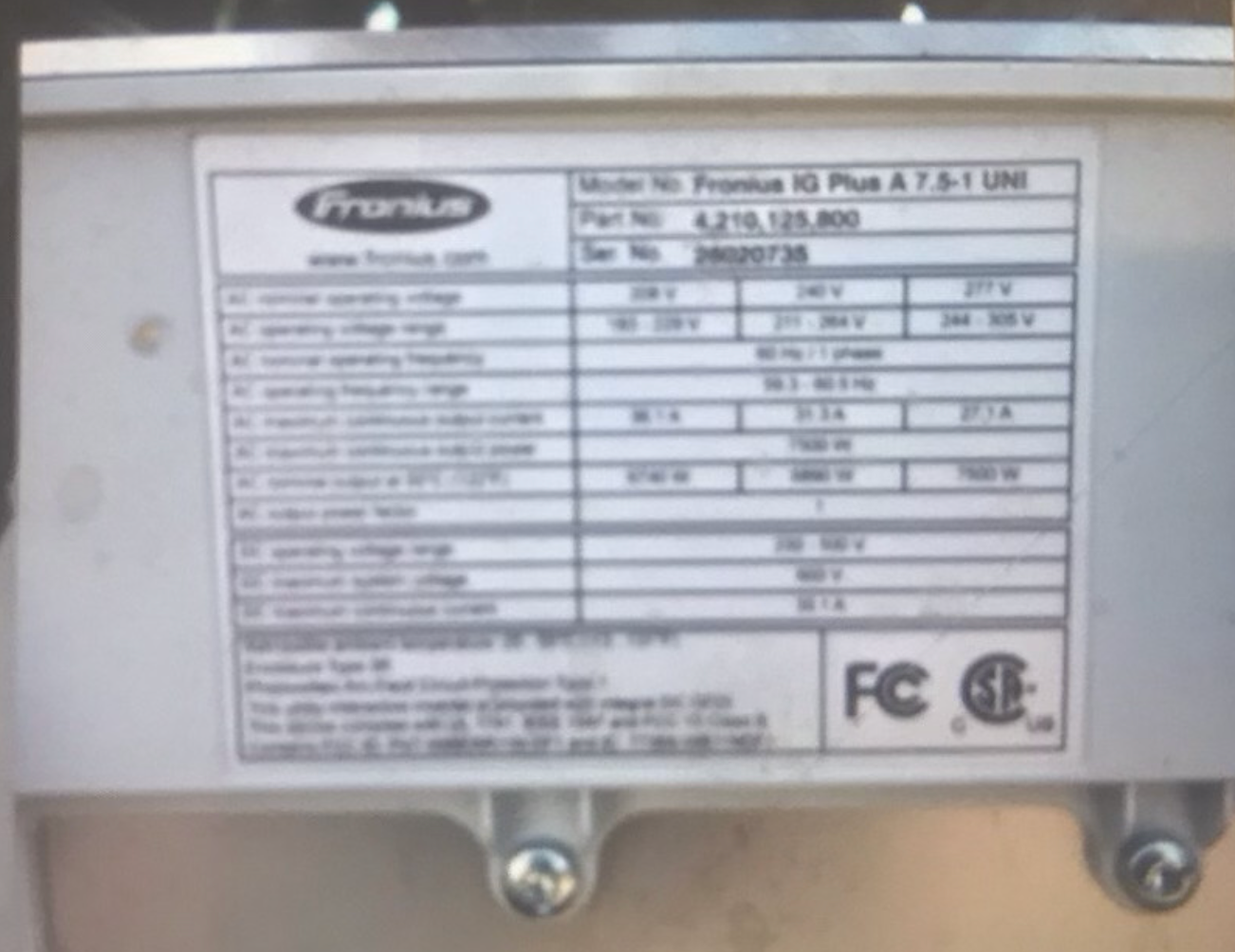 Fronius 7.5kw IG Advanced Plus Inverter NEW