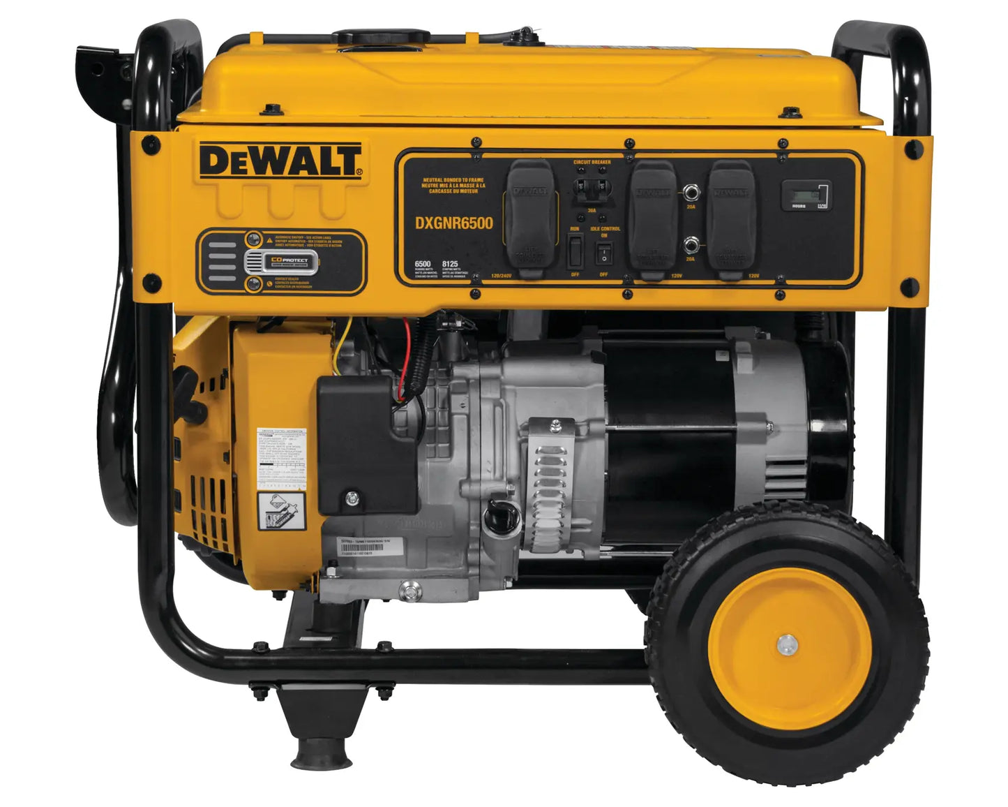 DeWALT DXGNR6500 6500W Portable Gas Generator - CO Protect, 8750W Surge