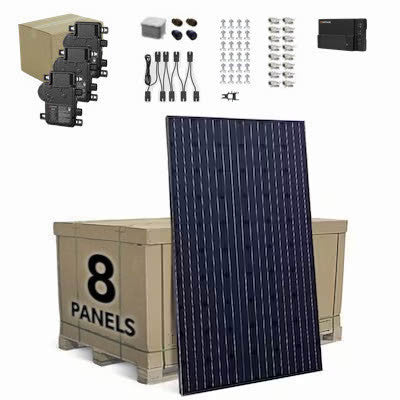 Grid Tie Enphase HVAC/EV Offset System: Q.Cell 8 Panel 3.24 kW