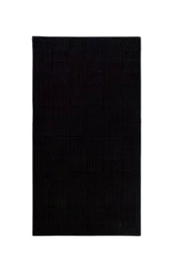 Black rectangular rug on a white background