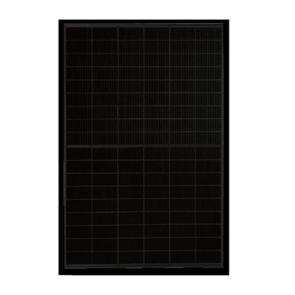 Black rectangular panel with grid pattern on a white background