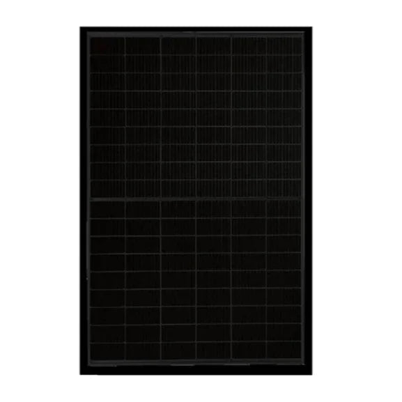 Black rectangular panel with grid pattern on a white background