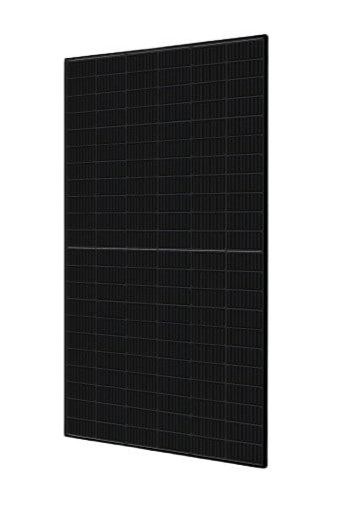 Black solar panel on a white background