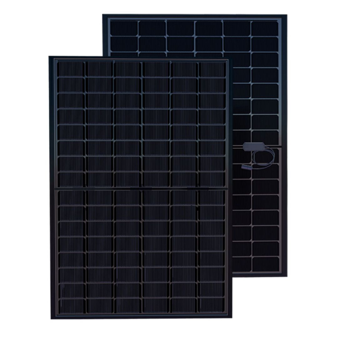 Solarever USA 450W N-Type Bifacial Dual Glass Full Black Solar Panel | SE-182*105-450M-96-BD
