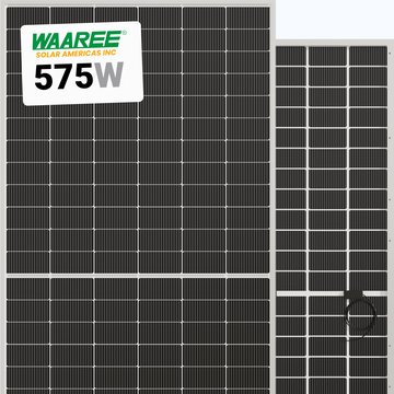 Waaree 575W Solar Panel 144 Cell N-Type Bifacial Dual Glass BIN-08-575 Assembled in USA Wholesale 33 panels per pallet