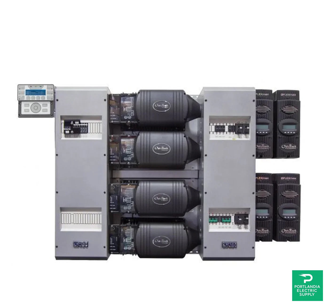 Outback Power FLEXpower 12kW - 48VDC Multi-Grid Pre-wired Inverter System - FP4 VFXR3048E — front view