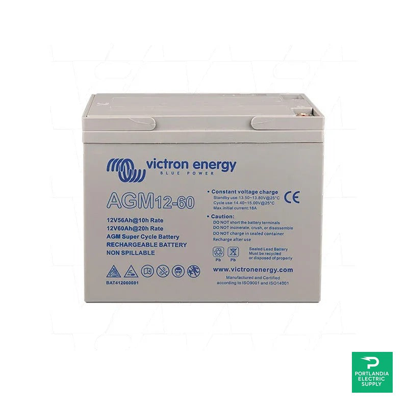 Victron 12V60Ah AGM Super Cycle Battery (M5) - BAT412060081 — front view