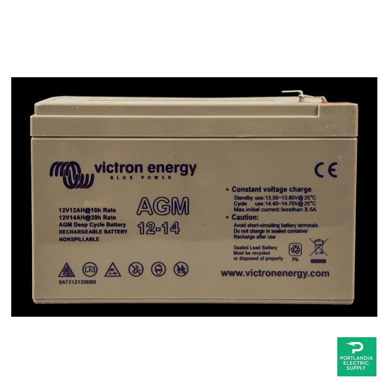Victron 12V/14Ah AGM Deep Cycle Battery - BAT212120086 — front view