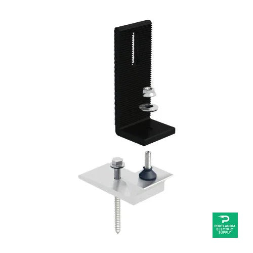 IronRidge Tile Replacement Base in Black - KOB-1L02-B1 — front view