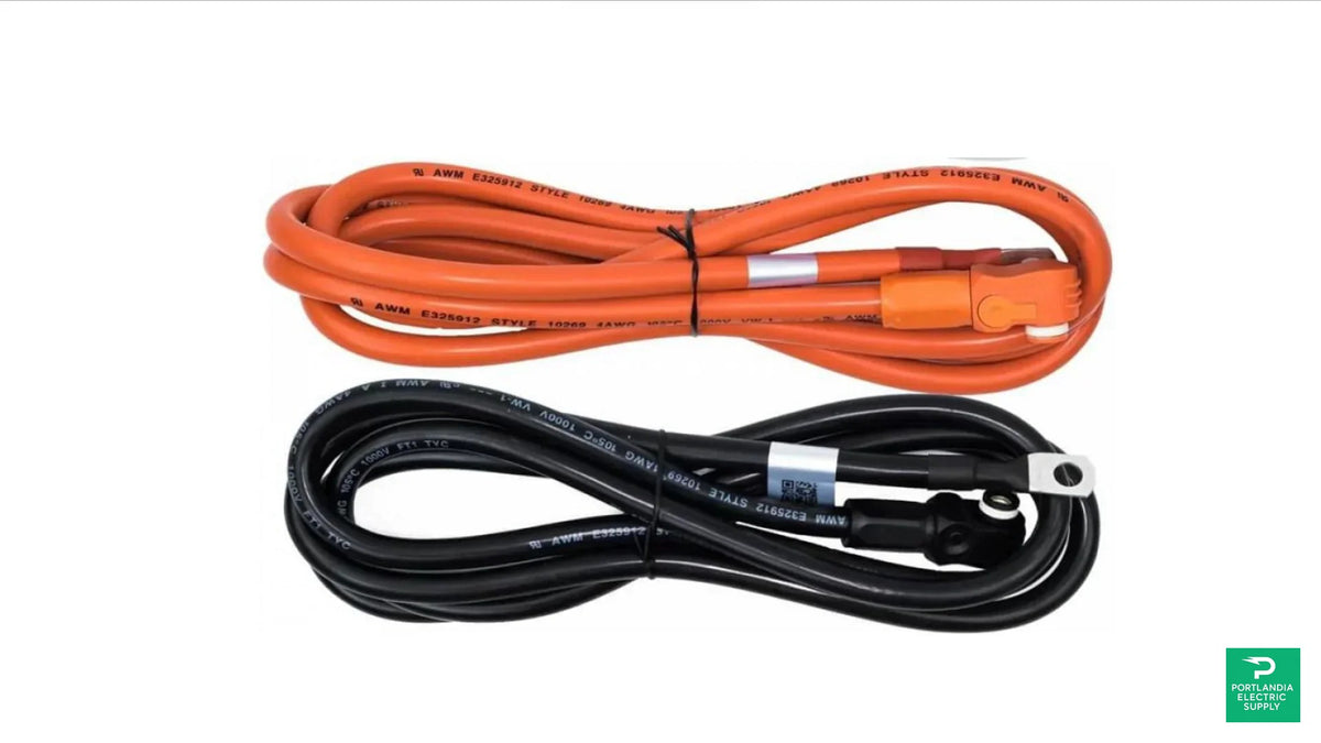 Pytes 2m long from battery to charger/load/busbar - Power Cable Set — front view