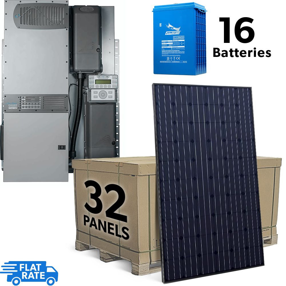 10.2 Gridtied Battery Backup Solar System with Outback Power Center and 32x Heliene 320 Panels