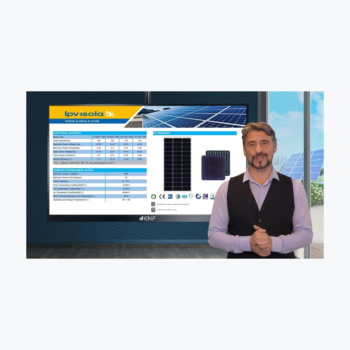 Isola New Energy YH100W-18M — Isola New Energy module (ENF-verified)