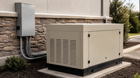 Cummins commercial standby generator with transfer switch — PES Supply brand guide