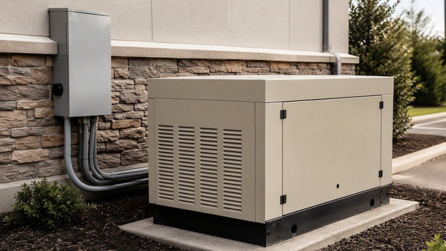 Cummins commercial standby generator with transfer switch — PES Supply brand guide