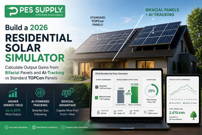Build a 2026 residential solar simulator: calculate output gains from bifacial panels and AI-tracking vs standard TOPCon panels
