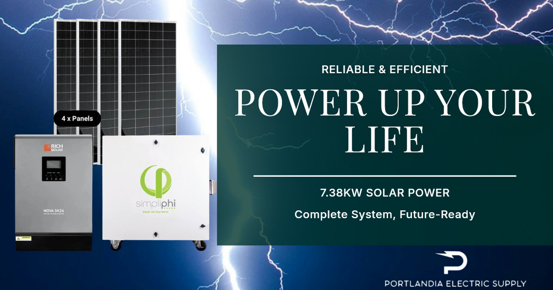 7.38kW Complete Solar Power System with 18 x 410W mono panels and lithium battery bank