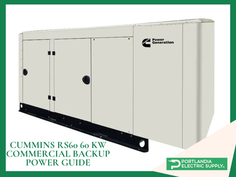 Cummins RS60 60kW commercial standby diesel generator with weather-protective enclosure - ideal backup power solution for data centers, healthcare clinics, retail facilities, and multi-tenant buildings