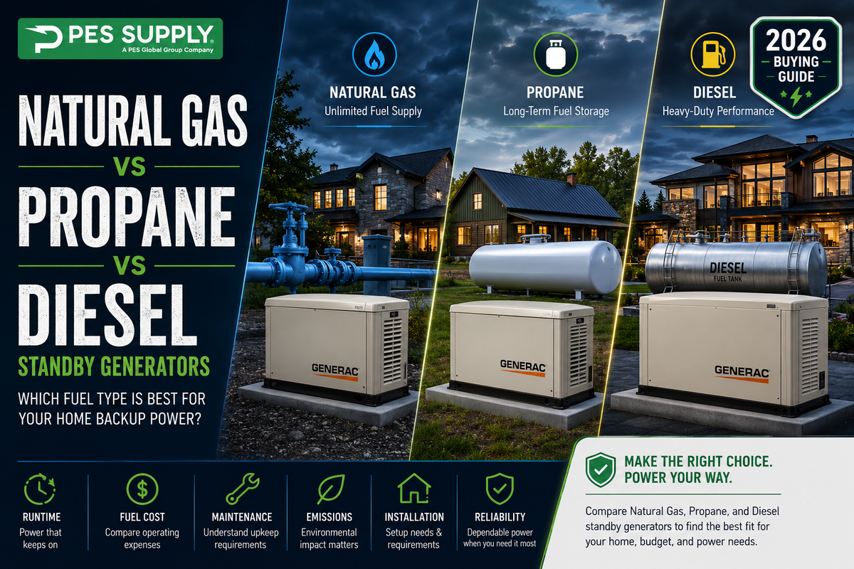 Natural Gas vs Propane vs Diesel Standby Generators