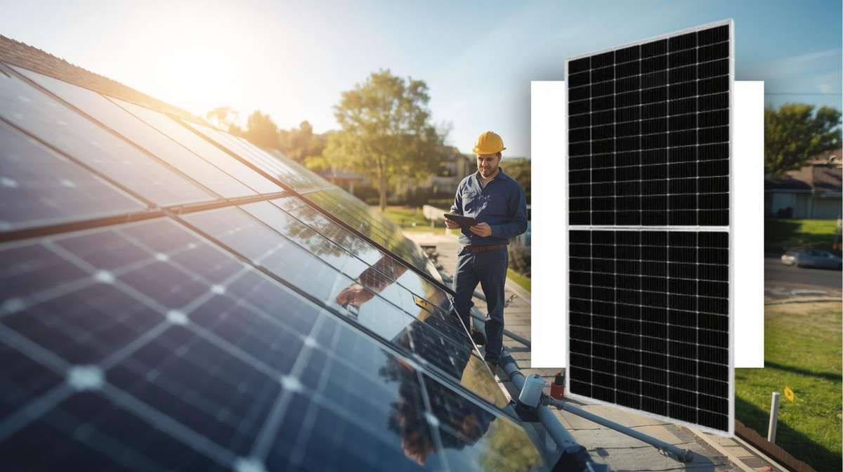 545-watt solar panel mounted on a rooftop racking system