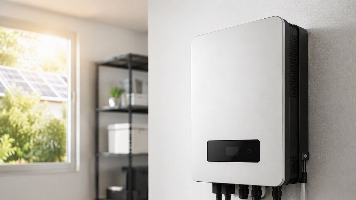 SolarEdge HD-Wave single-phase residential inverter mounted on a clean white wall in a bright utility room