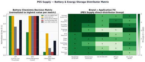 PES Supply battery and energy storage distributor matrix