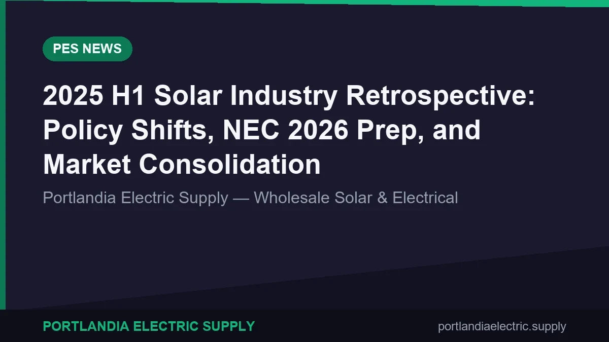 2025 H1 Solar Industry Retrospective: Policy Shifts, NEC 2026 Prep, and Market Consolidation