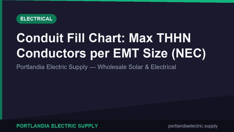 Conduit Fill Chart: Max THHN Conductors per EMT Size (NEC)