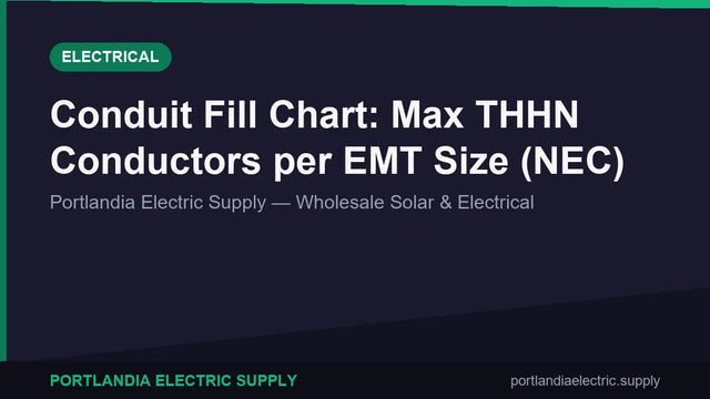 Conduit Fill Chart: Max THHN Conductors per EMT Size (NEC)